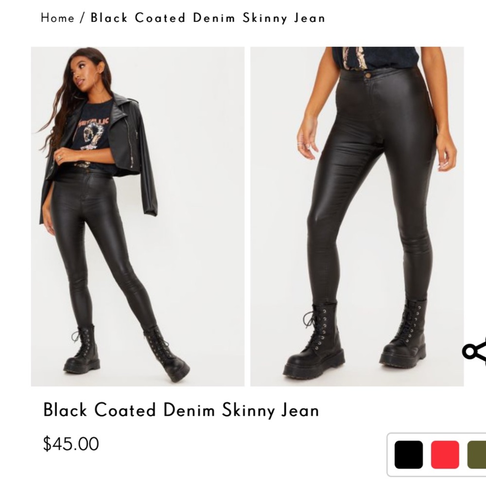 NWT black coated pretty little things jeans